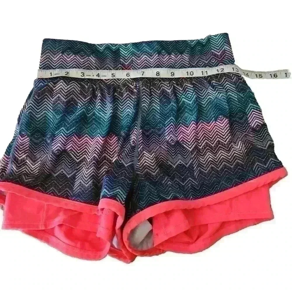 Fabletics Womens Olesia Colorful Geometric Print Running Athletic Short S